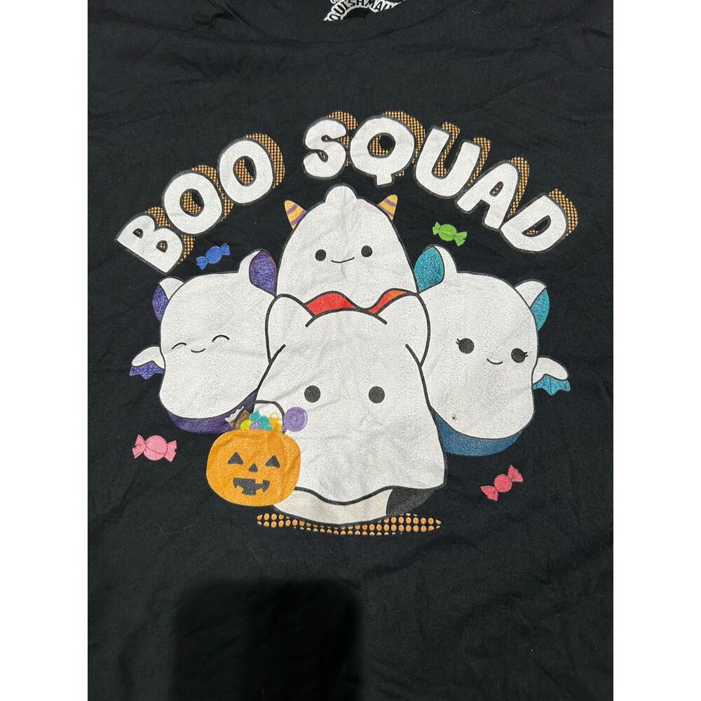 SQUISHMALLOWS New "Boo Squad" Halloween Black SS Cropped Tee Size L